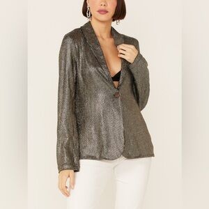 NWT Show Me Your MuMu Felix Metallic Lightweight Blazer Jacket‎ - XS